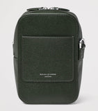 Aspinal of London leather Reporter North South cross-body bag, imported from the UK