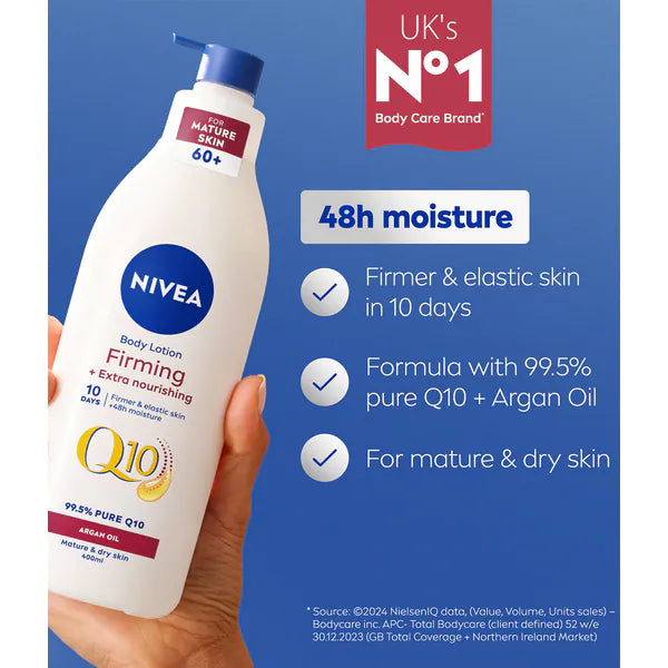 NIVEA Q10 60+ firming body lotion 400ml, imported from the UK