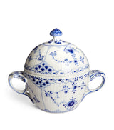 Royal Copenhagen Blue Fluted Half Lace Sugar Bowl and Lid