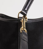 Sandro Paris suede Tangoso bucket bag with gold-tone hardware - British product