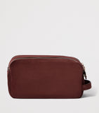 Brunello Cucinelli suede zipped wash bag, imported from the UK