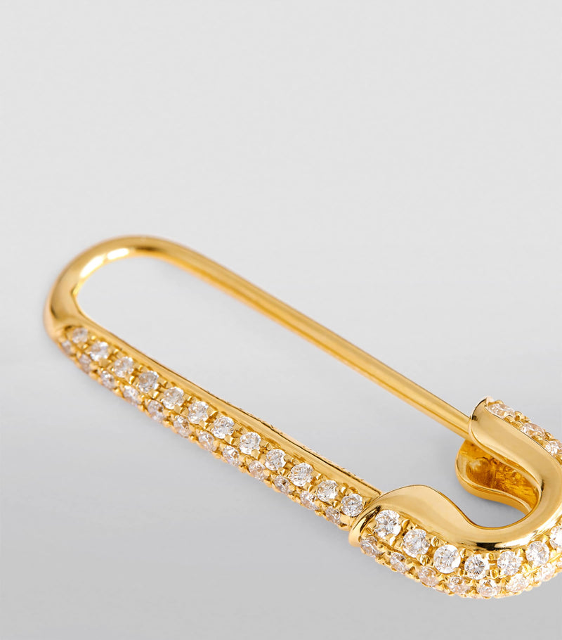 Anita Ko yellow gold and diamond safety pin earring - British product