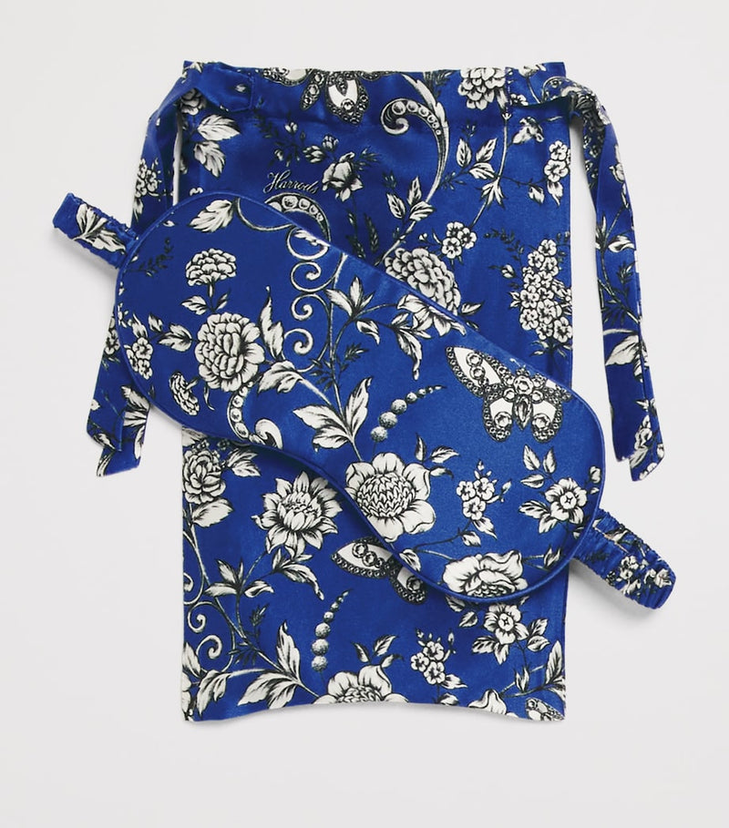 Harrods silk sleep mask butterfly print (British brand)
