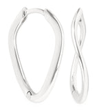 Astrid & Miyu white gold infinity hoop earrings, imported from the UK