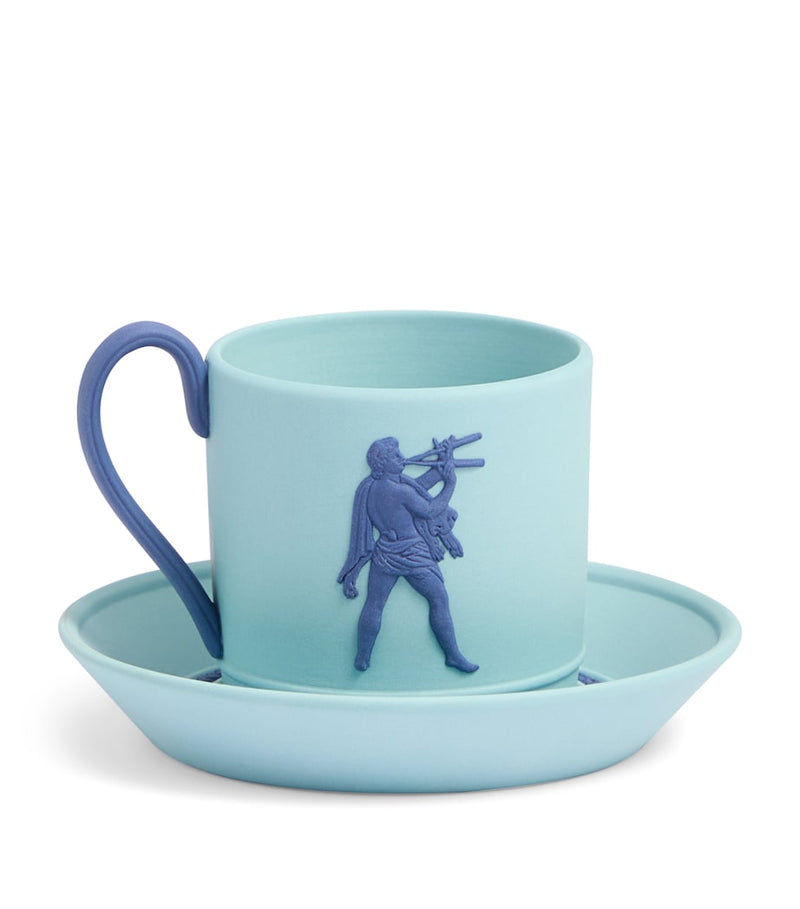 Wedgwood Jasper Bacchus teacup and saucer set (British brand)