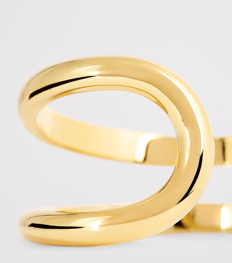 LIÉ STUDIO gold plated Maggie cuff bangle (British brand)