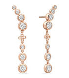 Boodles rose gold and diamond Long Beach earrings, imported from the UK