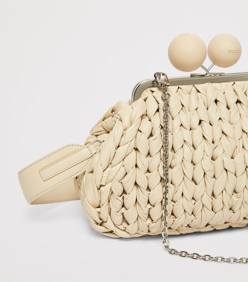 Weekend Max Mara woven leather Pasticcino clutch - British product