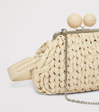 Weekend Max Mara woven leather Pasticcino clutch - British product
