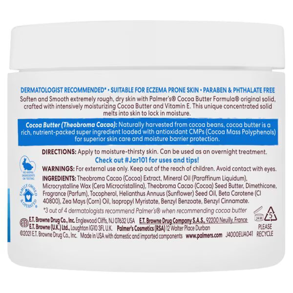 Palmer's Cocoa Butter Original Solid Formula 100g, imported from the UK