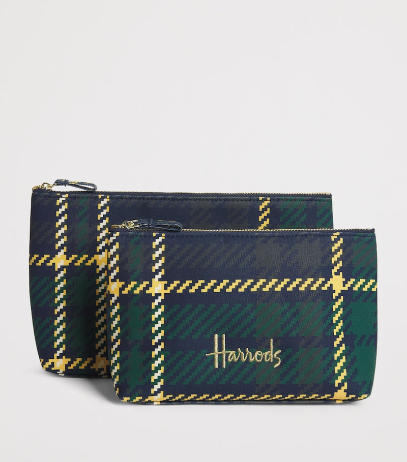 Harrods small tartan logo pouch H15xW23xD3cm, imported from the UK