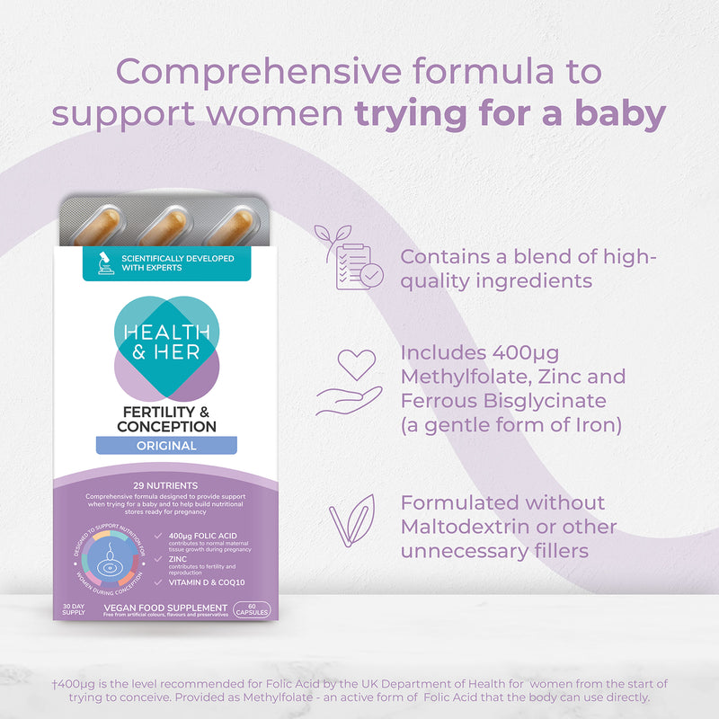 Health & Her fertility supplement 60 capsules - British product