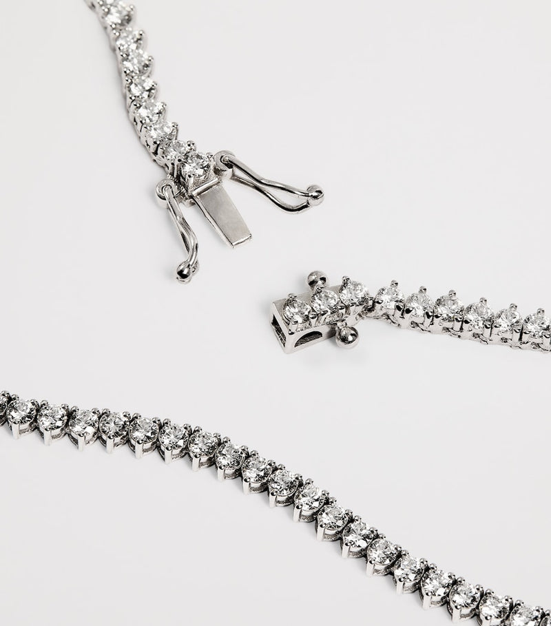 Harrods white gold diamond tennis necklace 5.25ct, imported from the UK