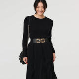 Izabel London square detail stretch wide belt, UK version