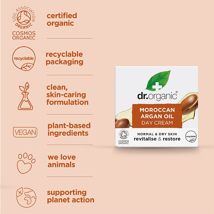 Dr Organic Moroccan Argan Oil Day Cream 50ml - McGrocer