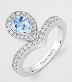 Chaumet white gold diamond aquamarine Joséphine Aigrette ring - British product