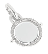 Harrods Astrid & Miyu Rhodium-Plated Pavé Spinning Coin Clip Charm- Buy online at McGrocer