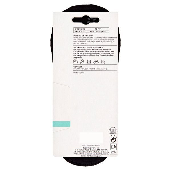 Superdrug Black Lace Foot Socks S/M GOODS Superdrug