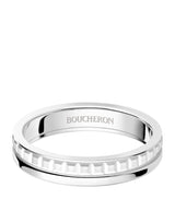 Harrods Boucheron Quatre Double White Edition 18kt White Gold Wedding Band 4mm- Buy online at McGrocer