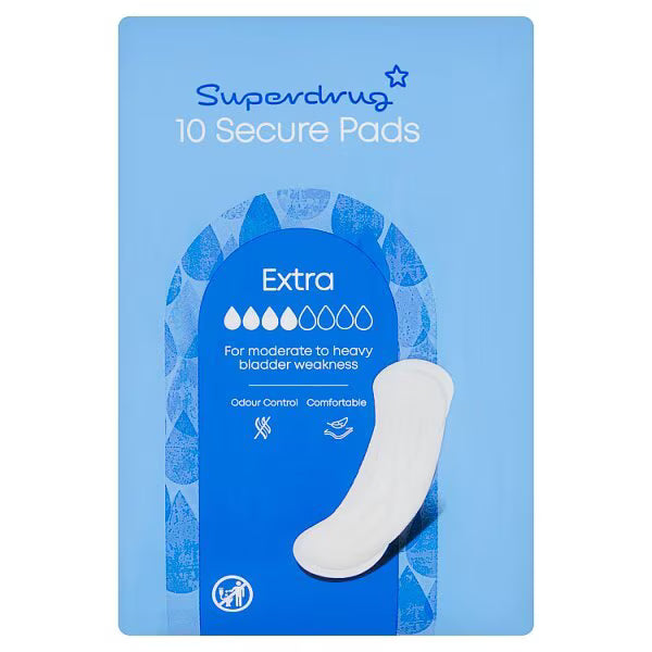 Superdrug Incontinence Pad Extra Secure 10pack (British brand)