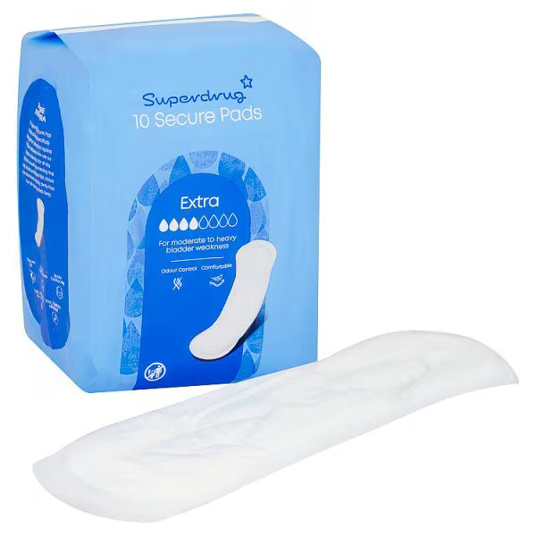 Superdrug Incontinence Pad Extra Secure 10pack (British brand)