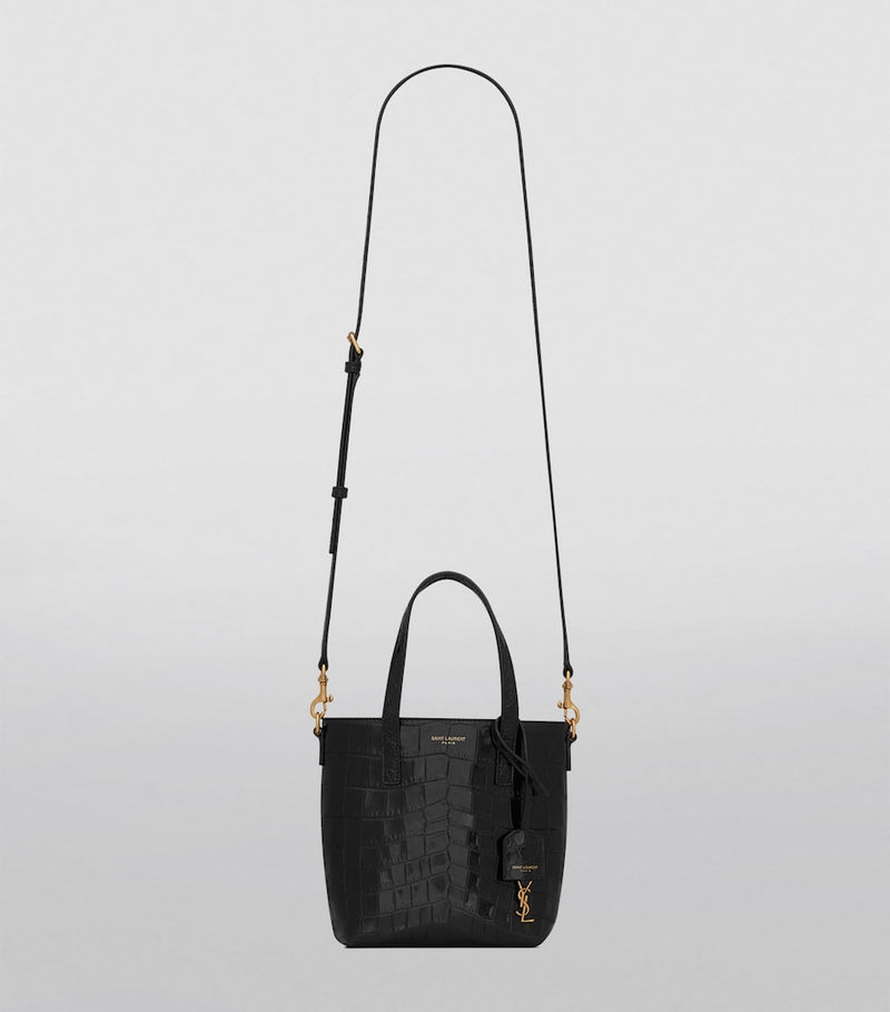 Saint Laurent mini toy croc-embossed tote bag (British brand)