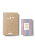 Papier Notes & Stripes notebook set with A5 and A6 sizes, imported from the UK