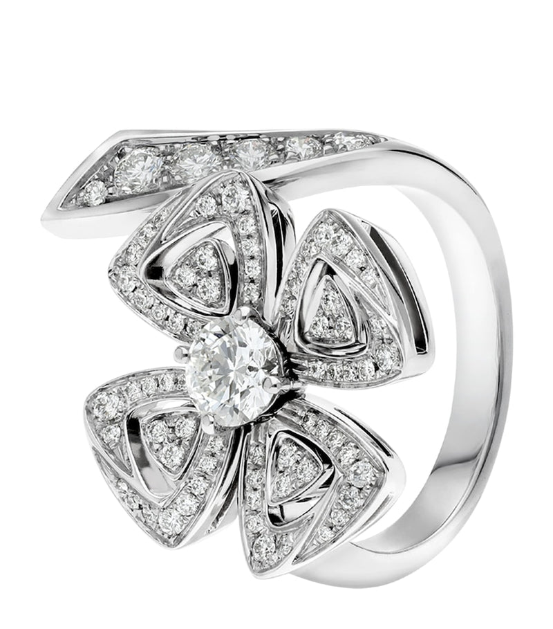 Bvlgari Fiorever ring white gold diamond, imported from the UK