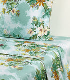 Yves Delorme floral print organic cotton Super King flat sheet (British brand)