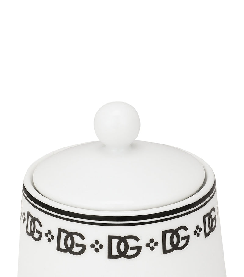 Dolce&Gabbana Casa porcelain sugar bowl with lid, 10cm diameter - British product