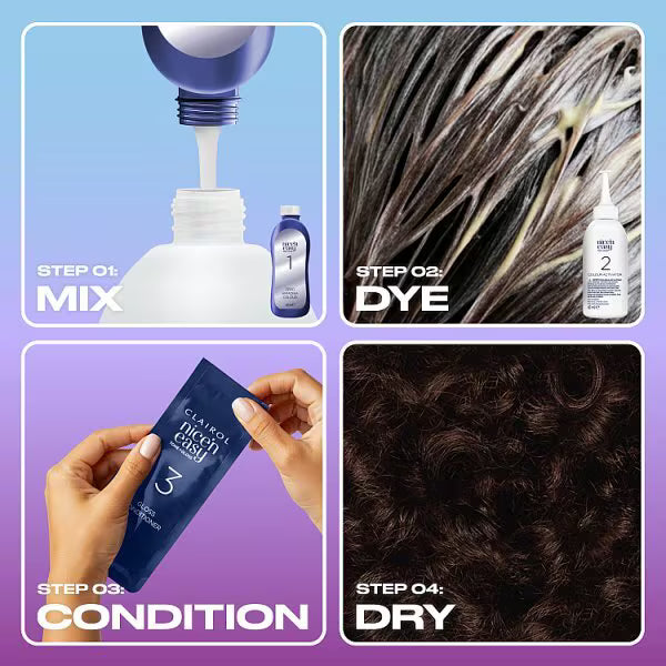 Clairol Nice'n Easy hair dye darkest brown semi permanent - British product