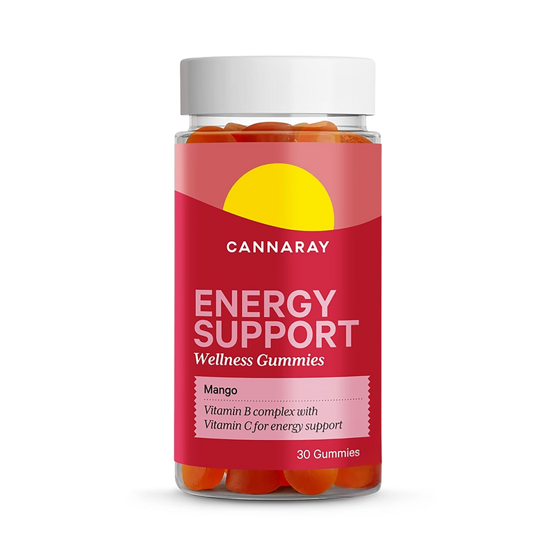 Cannaray Energy Support mango gummies 30 count, imported from the UK