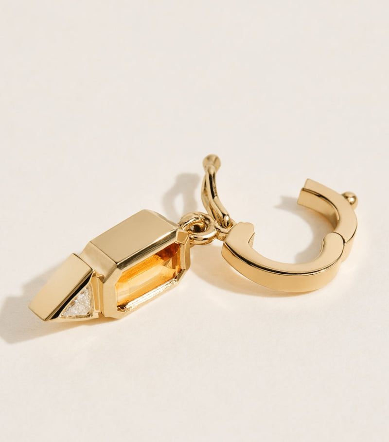 Azlee November charm yellow gold diamond citrine, imported from the UK
