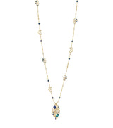 Harrods Boodles Yellow Gold Diamond and Sapphire Presence Chamber Palace Pendant Necklace- Buy online at McGrocer