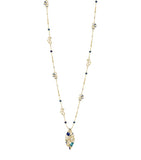 Boodles pendant necklace sapphire diamond gold 18kt (British brand)