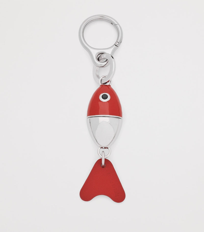 LOEWE fishing lure charm brass and calfskin leather H14.5cm - British product