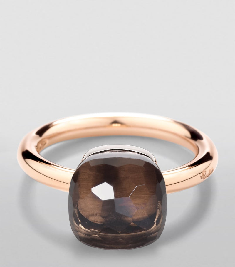 Pomellato Nudo ring mixed gold smoky quartz - British product