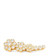 Harrods Sophie Bille Brahe Yellow Gold and Diamond Right Croissant Fleur Single Earring- Buy online at McGrocer