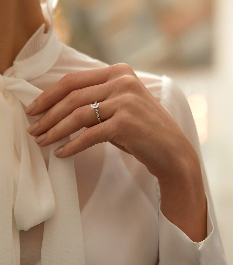 Boodles Harmony engagement ring with Ashoka-cut diamond, UK version