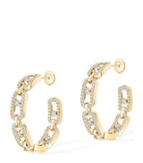 Harrods Messika Small Move Link Yellow Gold and Diamond Hoop Earrings (0.86ct)- Buy online at McGrocer