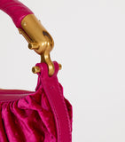 Balmain mini top-handle bag Ebene half-moon, imported from the UK