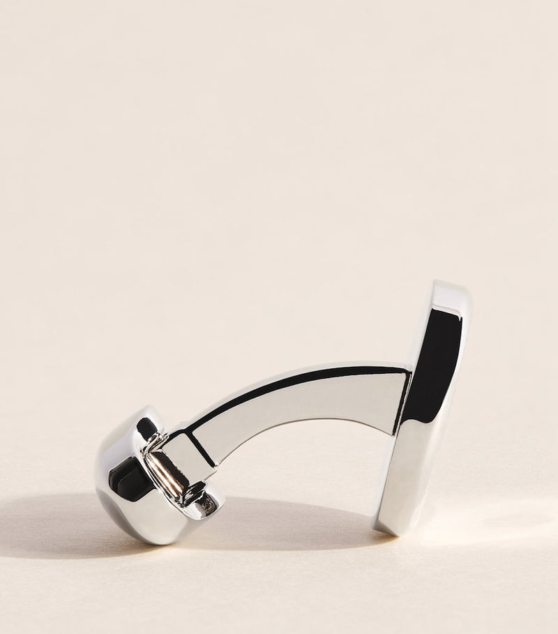 Babette Wasserman Gatsby Wheel rhodium-plated cufflinks (British brand)