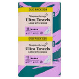 Superdrug Long Ultra Damenbinden Wings Duo-Packung mit 24 Stück