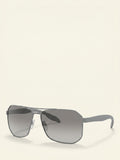 Prada men's rectangular sunglasses matte black grey gradient - British product