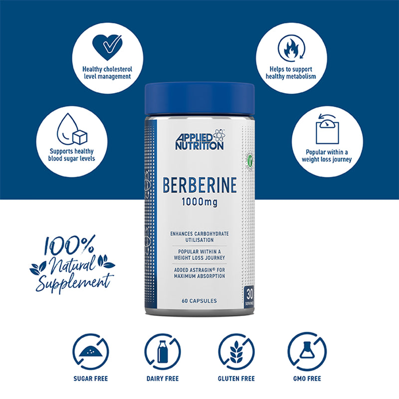 Applied Nutrition Berberine 1000mg Capsules 60 - British product