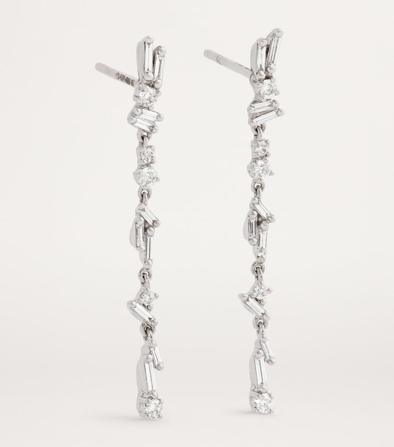 Suzanne Kalan Classic Sparkler earrings in white gold with diamonds (British brand)