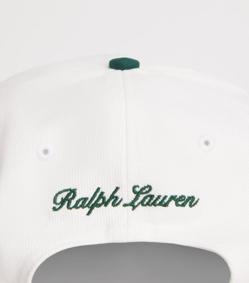 RLX Ralph Lauren Wimbledon baseball cap green ivory 100% cotton, imported from the UK