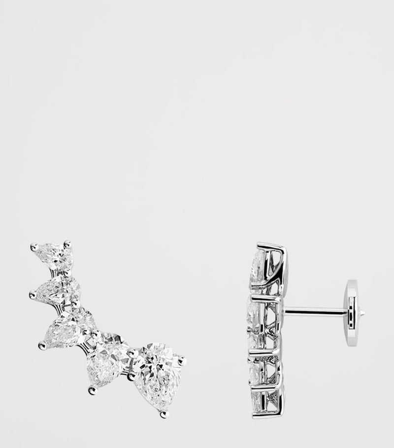Chopard L'Heure du Diamant white gold diamond stud earrings, imported from the UK