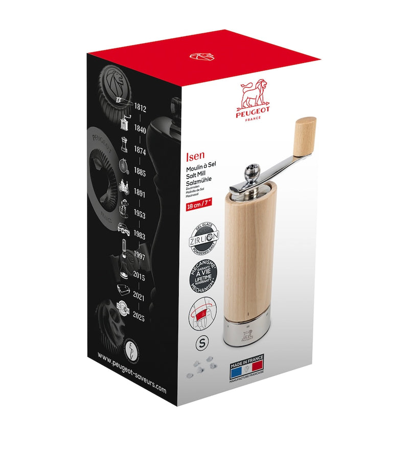 Peugeot Beechwood Isen salt mill 18cm, imported from the UK