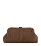 Jimmy Choo Skylar woven rafia clutch bag, imported from the UK